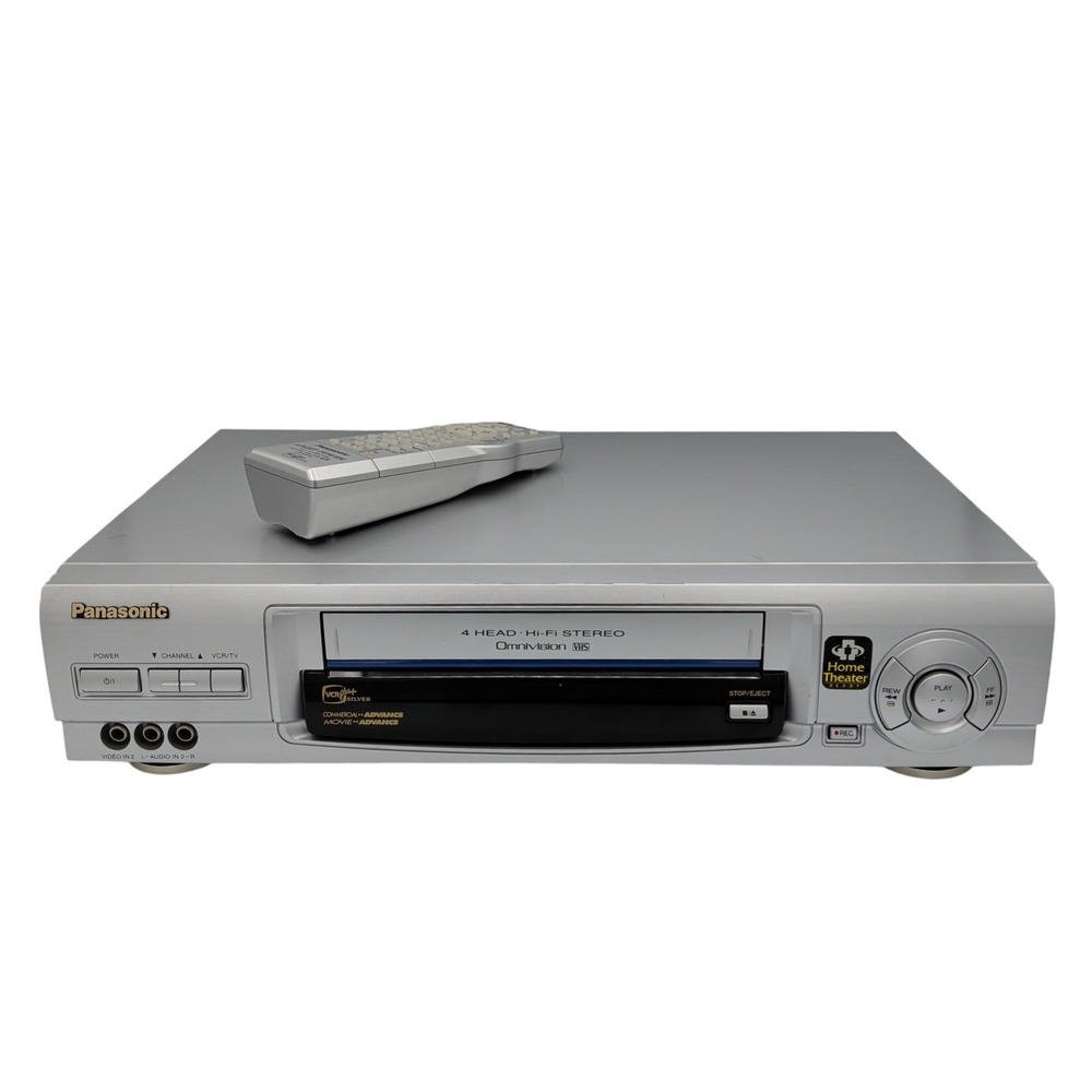 Panasonic PV-V4621 4-Head Hi-Fi Stereo OmniVision VHS VCR Player Remote Silver